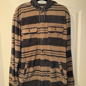 Quiksilver Gray and Tan Hooded Jacket